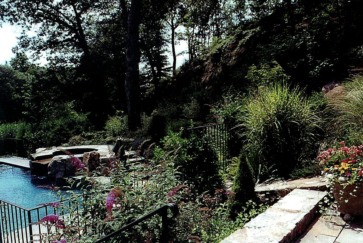 Pennella stone pool surround and landscape